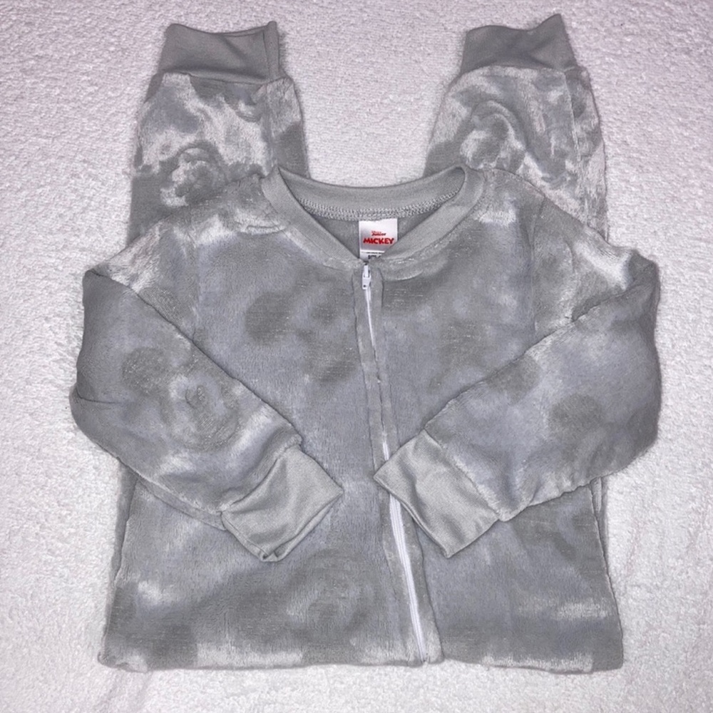 Disney junior Mickey grey fleece footless zip sleeper pajamas 4t